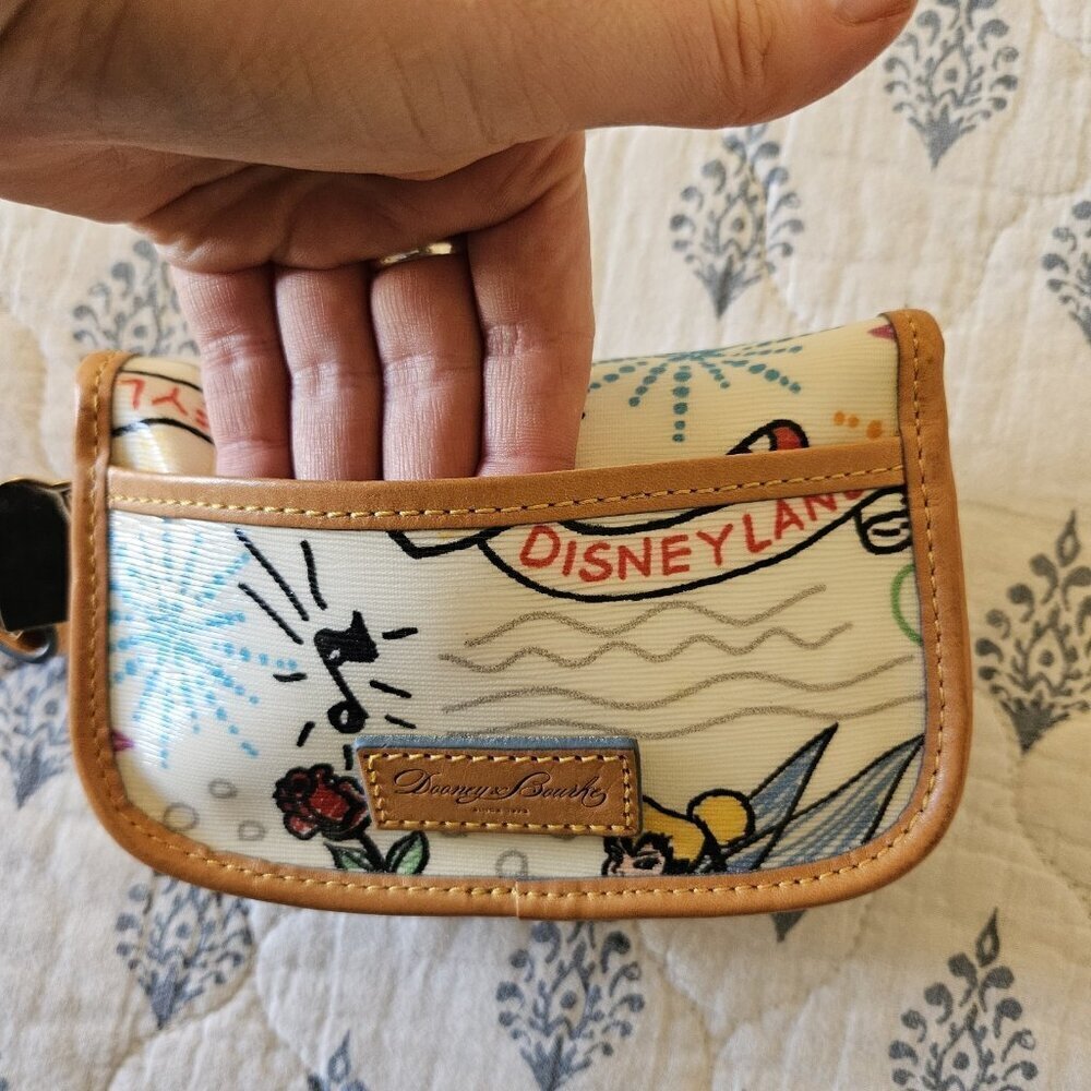Dooney & Bourke Disney Sketch Wristlet Mickey Minnie Tinker Bell Rare Retired - Picture 5 of 16